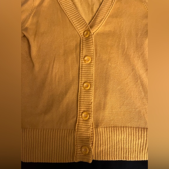Women’s Faded Glory cufffed sleeve mustard color cardigan in size large. - Picture 4 of 9